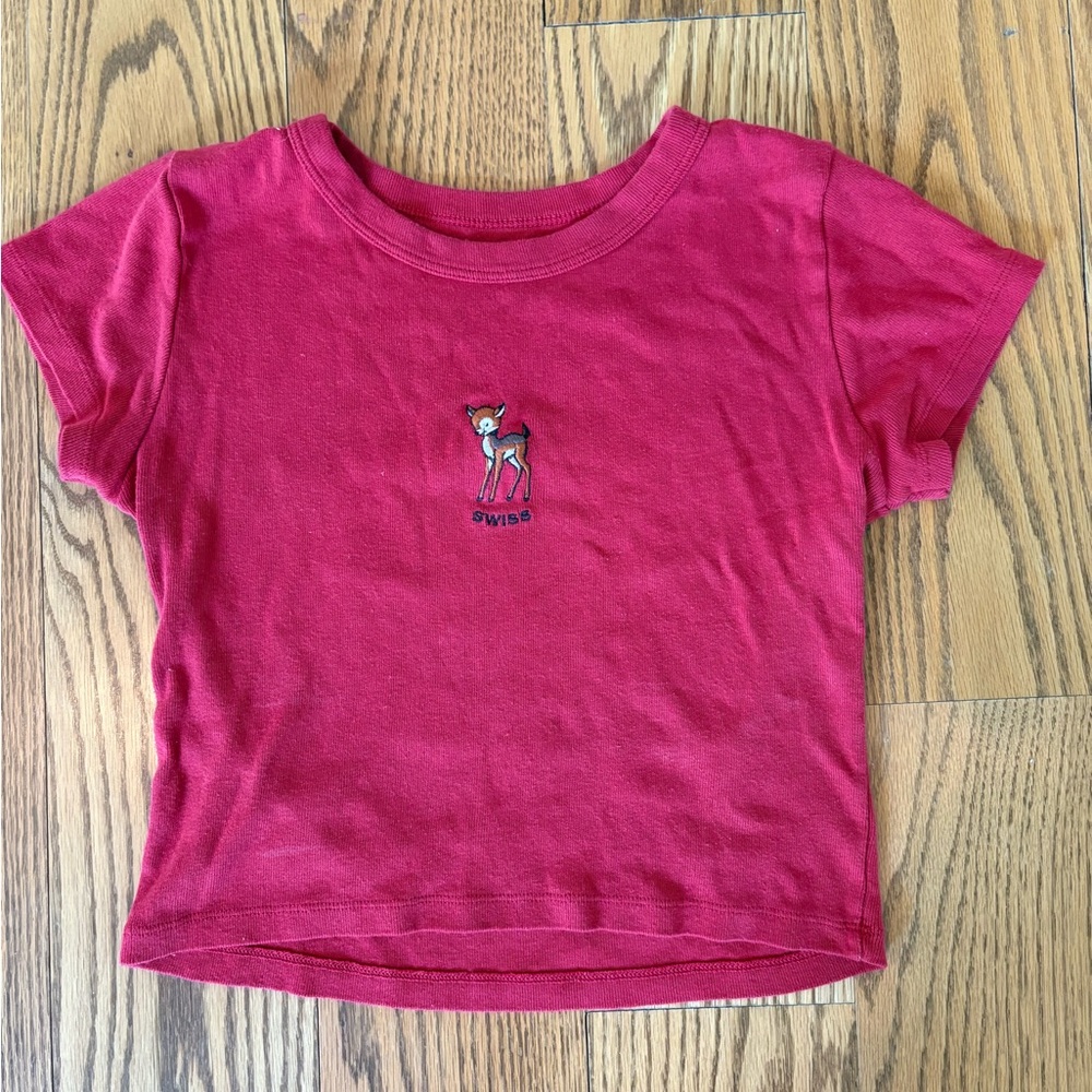 Brandy Melville Red Short Sleeve Tee